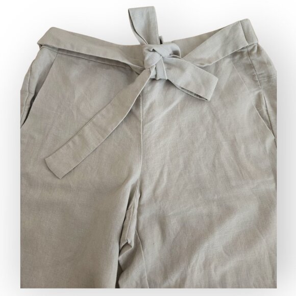 J Crew Natural Linen Cotton Cropped Pants Size 6 - Picture 6 of 9